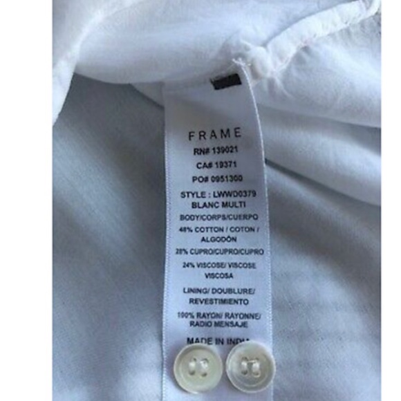 Frame Shirred Empire waist babydoll cotton/cupro tiered Parachute Dress Sz XS - Picture 9 of 9